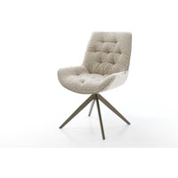 Drehstuhl Taimi-Flex Webstoff Soft Beige Kreuzgestell breit Effektfinish Titan 360 drehbar Wippfunktion