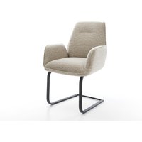 Freischwinger Zoa-Flex Webstoff Soft Beige Freischwinger flach Schwarz Taschenfederkern