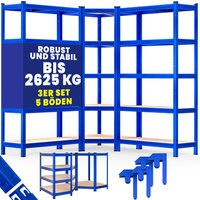 monzana Schwerlast- und Eckregal 3er-Set Blau je 875kg – Bild 2