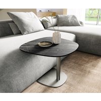 Beistelltisch Edge Boot 60x60 cm Keramik Laminam Noir Desir Braun Eleny Edelstahl gebürstet