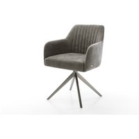 Drehstuhl Greg-Flex Bouclé Soft Schlamm Kreuzgestell breit Graphit 360 drehbar Wippfunktion Taschenfederkern