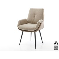 Esszimmerstuhl Clea-Flex Materialmix Schlamm 4-Fuß konisch Schwarz – Bild 2