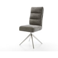 Drehstuhl Pela-Flex Bouclé Soft Schlamm Kreuzgestell breit Edelstahl 360 drehbar Wippfunktion Taschenfederkern