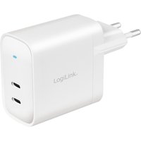 LogiLink USB-Steckdosenadapter, 2x USB-C PD, weiß, 40 Watt