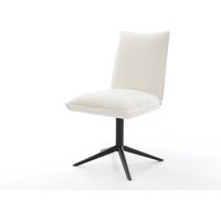 Drehstuhl Lelio-Flex Bouclé Soft Beige Fußkreuz Schwarz 360 drehbar Wippfunktion Taschenfederkern