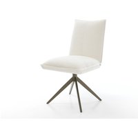 Drehstuhl Lelio-Flex Bouclé Soft Beige Kreuzgestell breit Effektfinish Titan 360 drehbar Wippfunktion Taschenfederkern