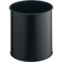 DURABLE Papierkorb METALL, rund, 15 Liter, schwarz