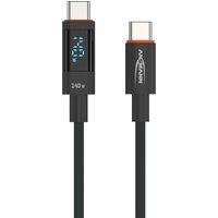 ANSMANN Daten- & Ladekabel mit Display, USB-C - USB-C, 1,2 m