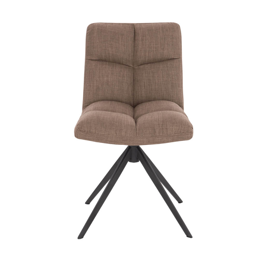 Esszimmerstuhl drehbar Webstoff NODA 4er Set Grau / Braun – Bild 5