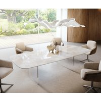 Esstisch Edge Boot 270x120 cm Keramik Iris FMG Onice Grigio Gestell Glas – Bild 2