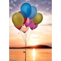 CACTUS Grußkarte, Luftballons Abenddämmerung