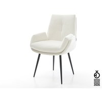 Esszimmerstuhl Clea-Flex Bouclé Soft Beige 4-Fuß konisch Schwarz