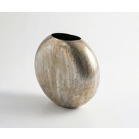 Vase Orbia B39 x T15 x H37 cm Metall Platin Aurum Handgemacht