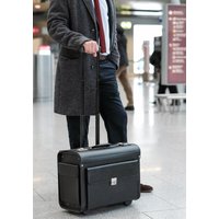 Alassio Pilotenkoffer SILVANA, Lederimitat, schwarz – Bild 2