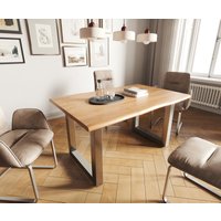 DELIFE Edge Esstisch Akazie Edelstahl