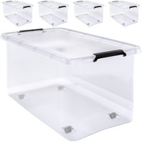 Deuba Aufbewahrungsbox 4er-Set Transparent 60x40x35cm 60L stapelbar