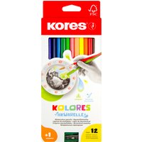 Kores Aquarell-Buntstifte, Akuarelle, dreikant, 12er Etui