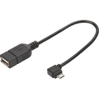 DIGITUS USB 2.0 Adapterkabel, Micro USB-B - USB-A, 0,15 m
