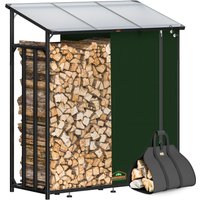 Gardebruk Kaminholzregal 198x163x70cm Schutzdach aufrollbare Plane – Bild 2