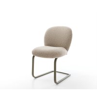 Freischwinger Nube-Flex Bouclé Schlamm Freischwinger flach Effektfinish Titan Taschenfederkern