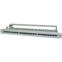 DIGITUS 19, Patch Panel Kat.6A (tief), 24 x RJ45, 1 HE