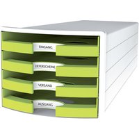 HAN Schubladenbox IMPULS 2.0, 4 offene Schübe, weiß/lemon