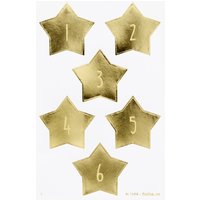 folia Adventskalender-Sticker, STARS GOLD