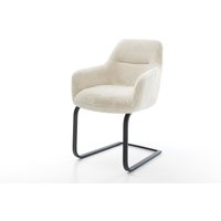 Freischwinger Pejo-Flex Plüsch Creme-Weiß Freischwinger flach Schwarz Taschenfederkern