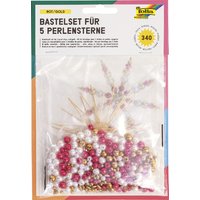 folia Perlensterne-Set, 340-teilig, rot / gold / perlweiß