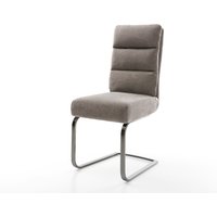 Freischwinger Pela-Flex Strukturstoff Soft Taupe Freischwinger flach Graphit Taschenfederkern – Bild 2