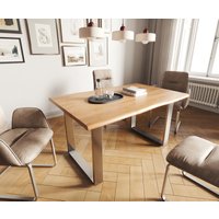 DELIFE Edge Esstisch Akazie Edelstahl