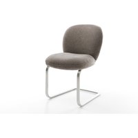 Freischwinger Nube-Flex Strukturstoff Soft Taupe Freischwinger flach Edelstahl Taschenfederkern – Bild 2