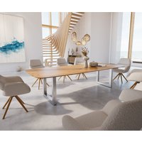 DELIFE Edge Esstisch Eiche Edelstahl