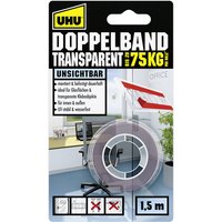 UHU Montage-Klebeband TRANSPARENT, doppelseitig, bis 75 kg – Bild 2