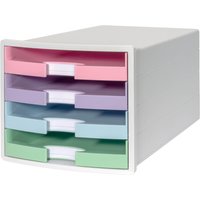 HAN Schubladenbox IMPULS, 4 offene Schübe, weiß/pastell