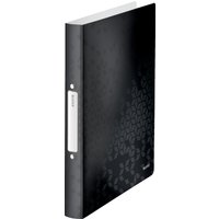 LEITZ Ringbuch WOW, DIN A4, PP, schwarz, 2 Ringe