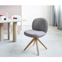 Drehstuhl Nube-Flex Cord Silbergrau Holzgestell kantig Natur 360 drehbar Taschenfederkern
