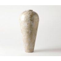 Vase Minoa B41 x T41 x H86 cm Metall Alabaster Gold Handgemacht