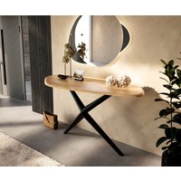 Konsolentisch Nagaru 145x65 cm Polygonal Akazie Aura Metall schwarz – Bild 2