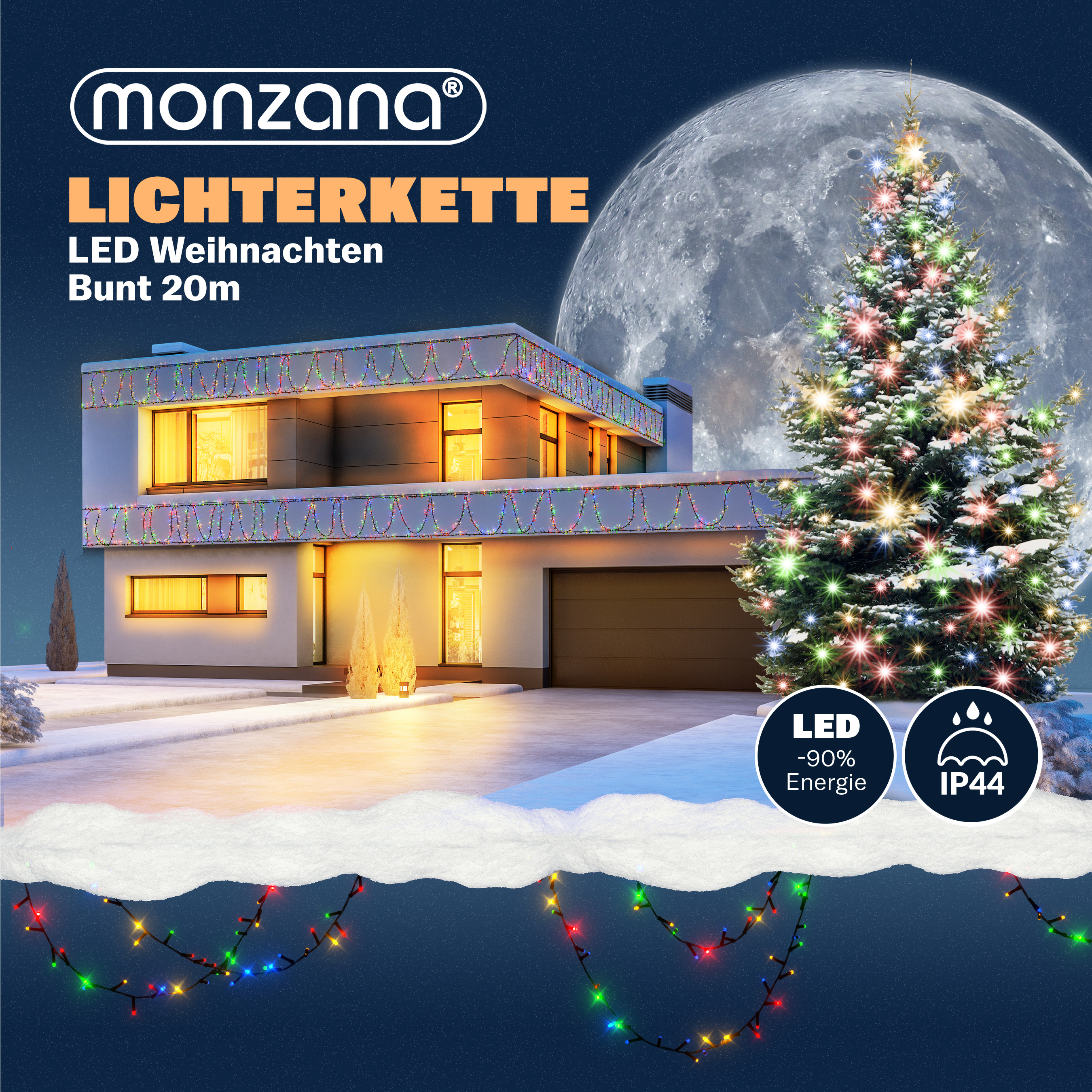 monzana Lichterkette Bunt 20m – Bild 3