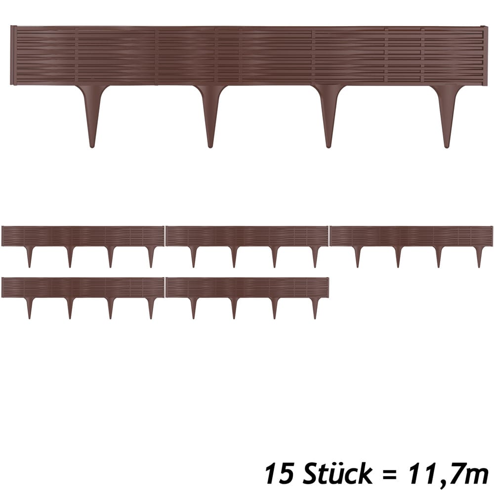 Deuba Beeteinfassung 3er-Set Braun 11,7m – Bild 3