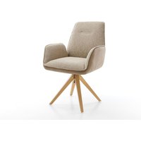 Drehstuhl Zoa-Flex Materialmix Schlamm Holzgestell kantig Weiß 360 drehbar Taschenfederkern – Bild 2