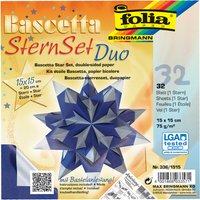 folia Faltblätter Bascetta-Stern, 150 x 150 mm, blau/silber