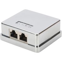 DIGITUS Aufputzdose Kat.6, 2 x RJ45, geschirmt, silber – Bild 2