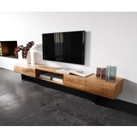 Lowboard New Live-Edge 240 cm Akazie Natur 4 Türen 1 Fach Fuß schwebend Metall Schwarz – Bild 2