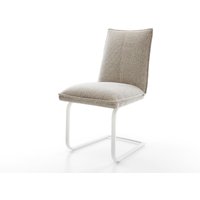 Freischwinger Lelio-Flex Webstoff Soft Beige Freischwinger flach Weiß Taschenfederkern