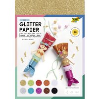 folia Glitterpapier, 170 g/qm, 240 x 340 mm, farbig sortiert – Bild 2