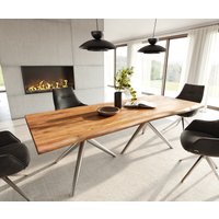 DELIFE Edge Esstisch Akazie Edelstahl