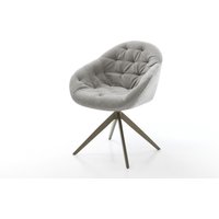 Drehstuhl Gaio-Flex Strukturstoff Soft Grau Kreuzgestell breit Effektfinish Titan 360 drehbar Wippfunktion