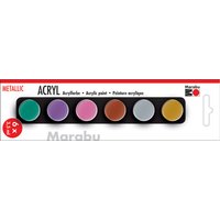 Marabu Acrylfarben-Set, METALLIC, 6 x 3,5 ml